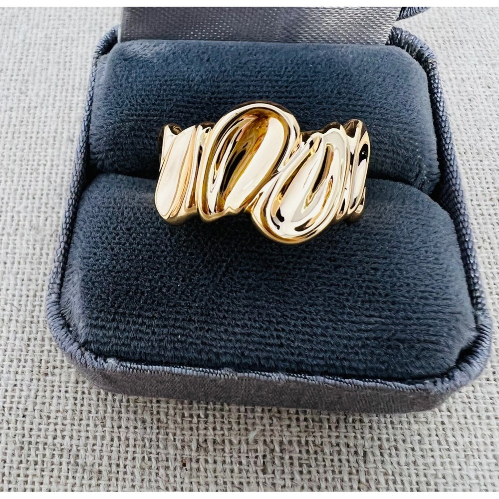 Handmade 14K Gold Filled Abstract Sculptural High Polish Statement Ring Size 7